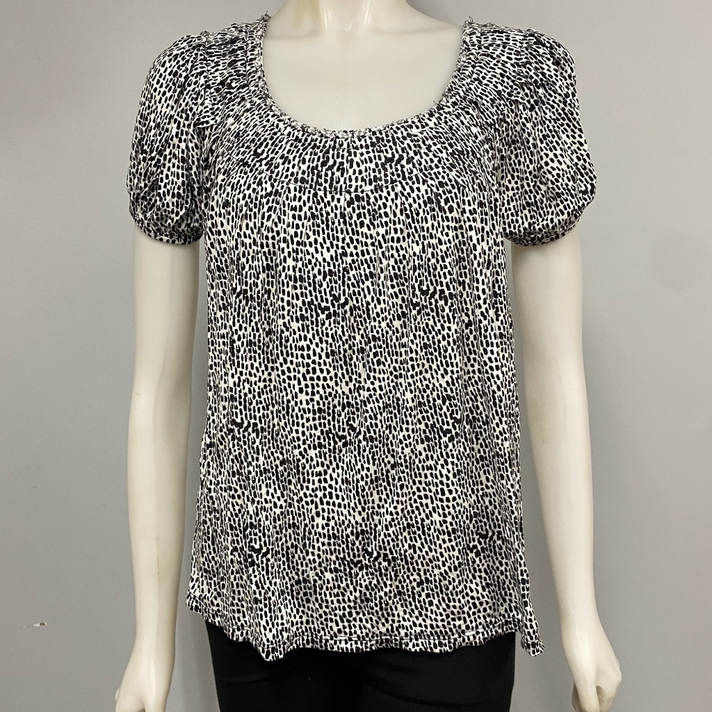 Michael Kors Black & White Scattered Dot Shirt